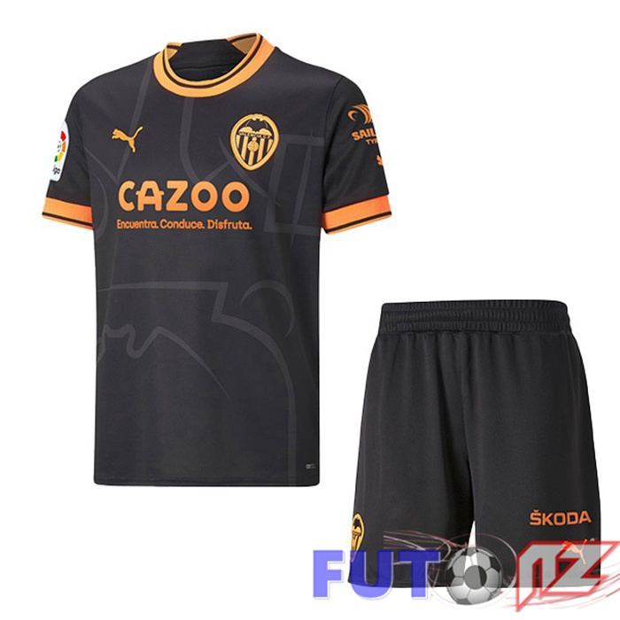 Camisetas De Futbol Valencia CF Ninos Segunda Negro 2022/2023