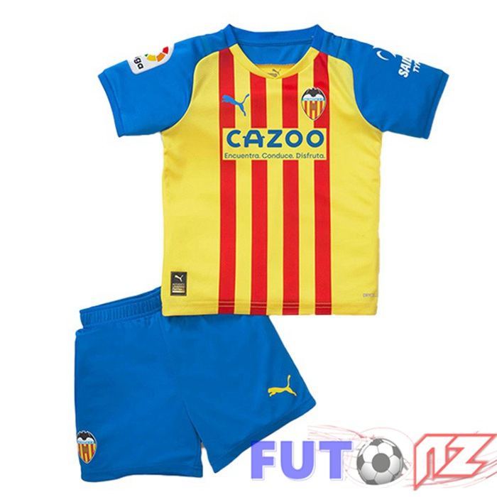 Camisetas De Futbol Valencia CF Ninos Tercera Amarillo 2022/2023