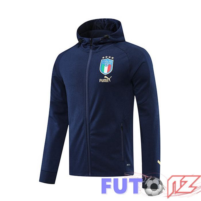 Chaqueta Con Capucha Italia Azul Real 2022/2023