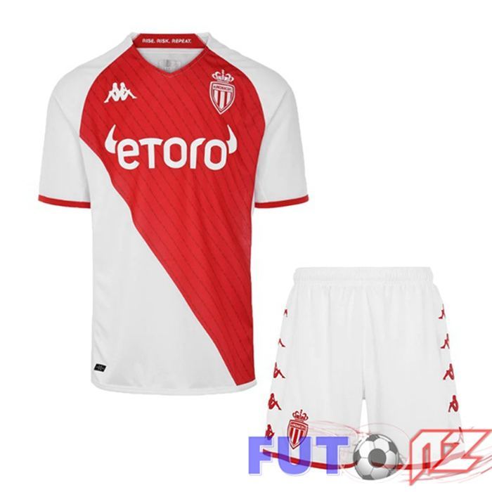 Camisetas De Futbol AS Monaco Ninos Primera Rojo Bianco 2022/2023