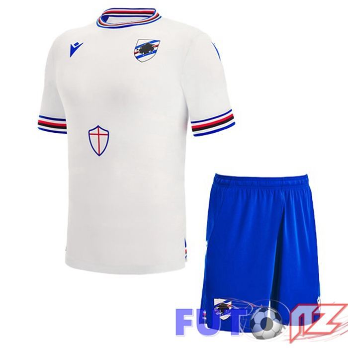 Camisetas De Futbol UC Sampdoria Ninos Segunda Bianco 2022/2023