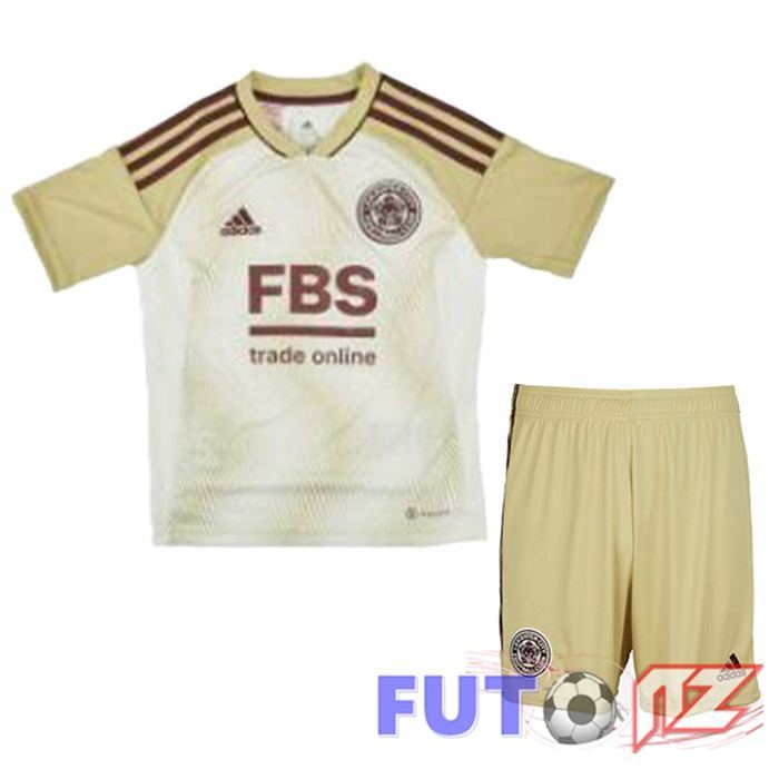 Camisetas De Futbol Leicester City Ninos Tercera Blanco Amarillo 2022/2023