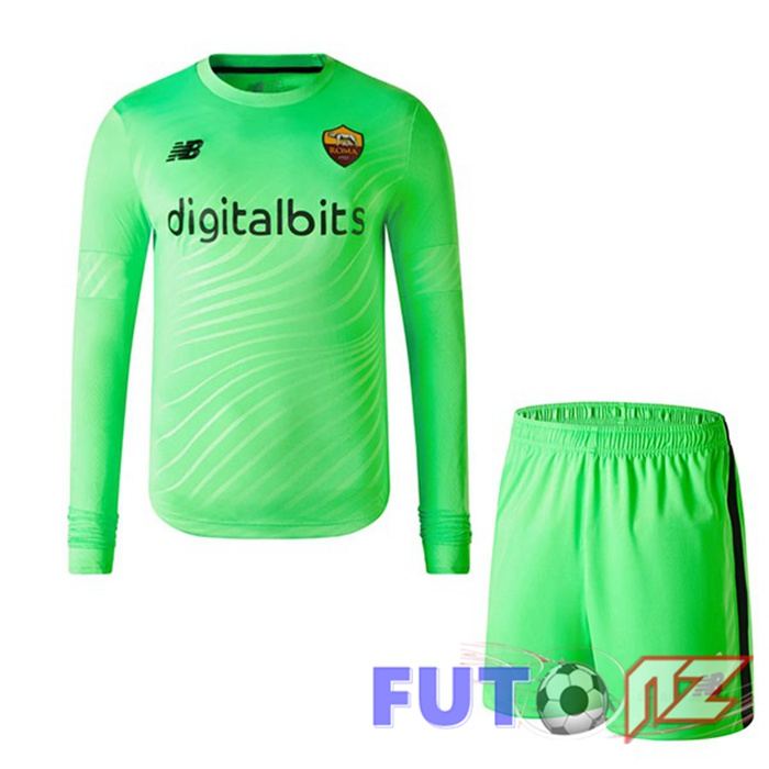 Camisetas De Futbol AS Monaco Ninos Portero Manga Larga Verde 2022/2023