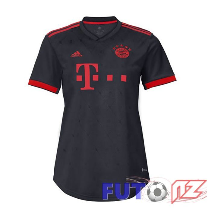 Camisetas De Futbol Bayern Munich Mujer Tercera Negro 2022/2023