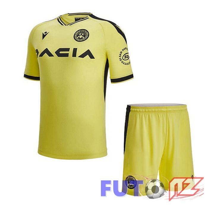 Camisetas De Futbol Udinese Calcio Ninos Segunda Negro Amarillo 2022/2023
