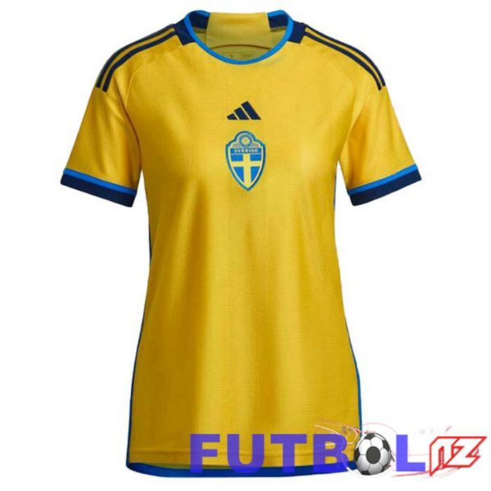 Camisetas De Futbol Suecia Mujer Primera Amarillo 22/23 Camisetas De Futbol Suecia Mujer Primera Amarillo 22/23