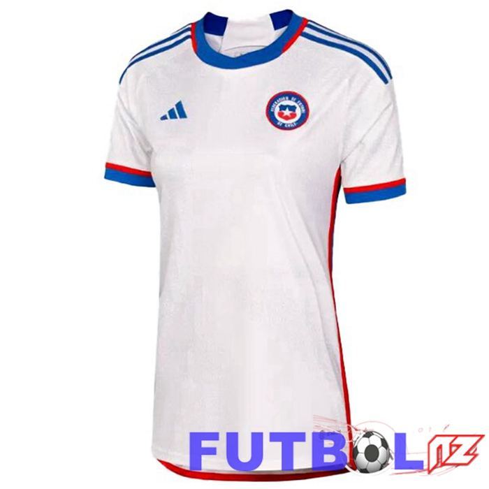 Camisetas De Futbol Chile Mujer Segunda Blanco 22/23 Camisetas De Futbol Chile Mujer Segunda Blanco 22/23