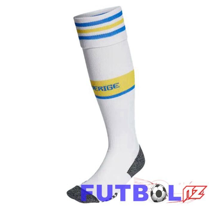 Calcetines De Futbol Suecia Segunda Blanco 22/23 Calcetines De Futbol Suecia Segunda Blanco 22/23