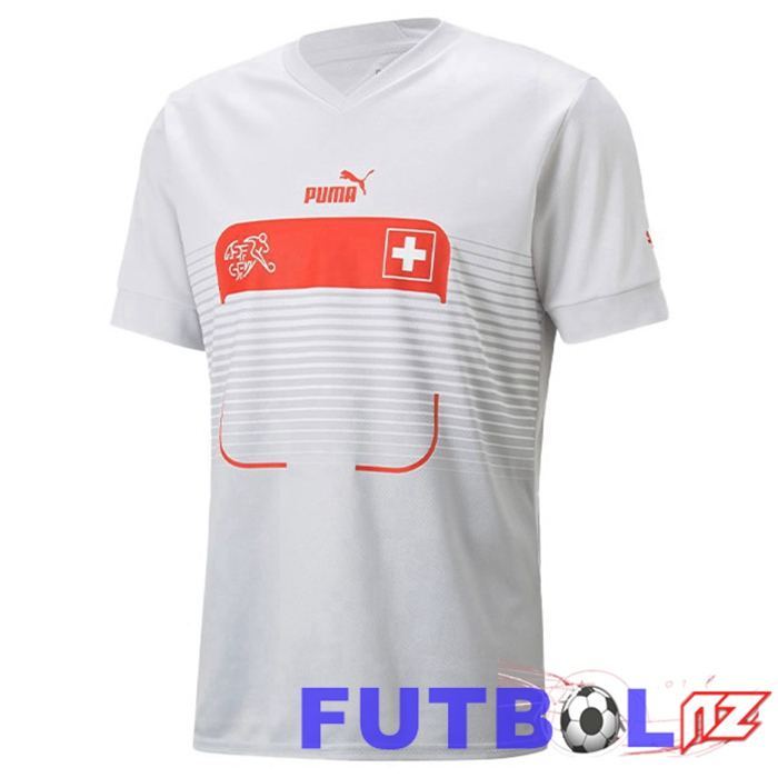 Camisetas De Futbol Suiza Segunda Blanco 22/23 Camisetas De Futbol Suiza Segunda Blanco 22/23