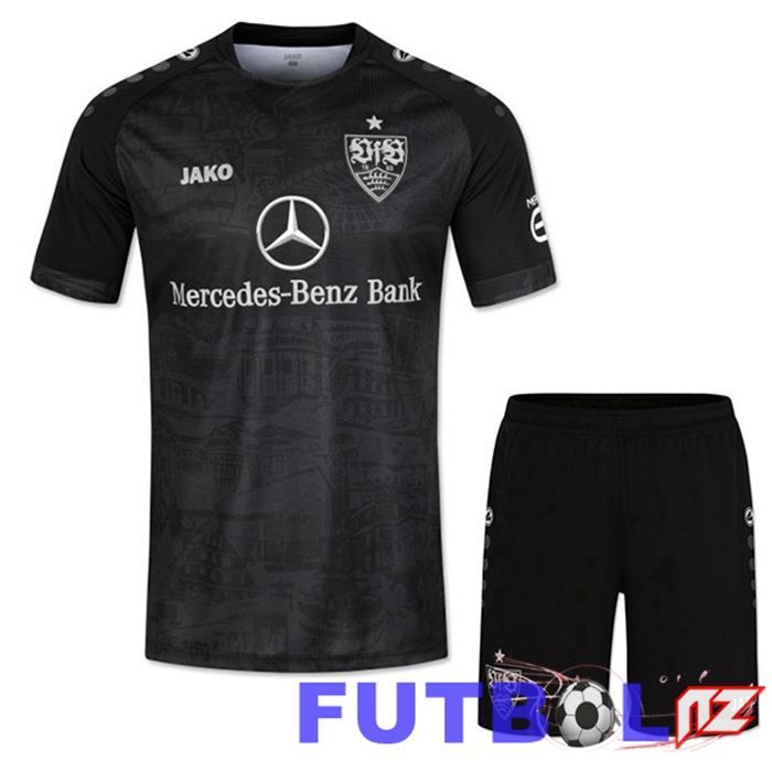 Camisetas De Futbol VfB Stuttgart Niño Tercera Negro 22/23