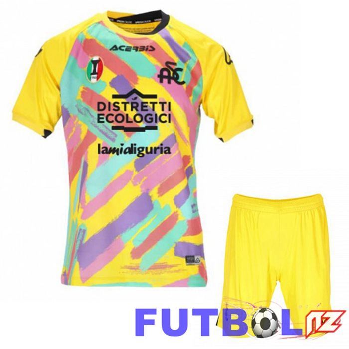 Camiseta Spezia Calcio Niño Tercera Amarillo 22/23