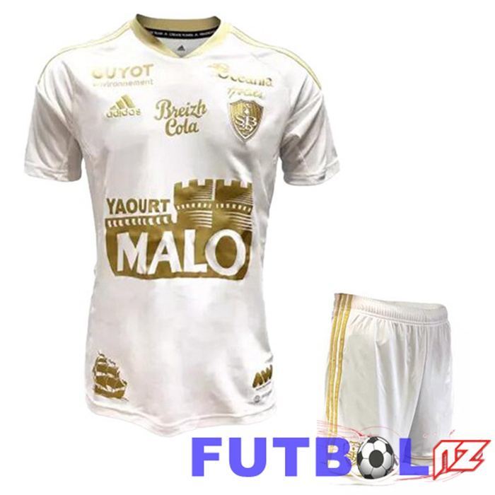 Camiseta Stade Brestois Ninos Segunda Blanco 22/23