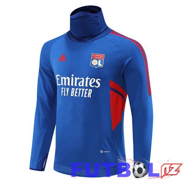 Sudadera De Entrenamiento Lyon OL Cuello Alto Azul 22/23 Sudadera De Entrenamiento Lyon OL Cuello Alto Azul 22/23