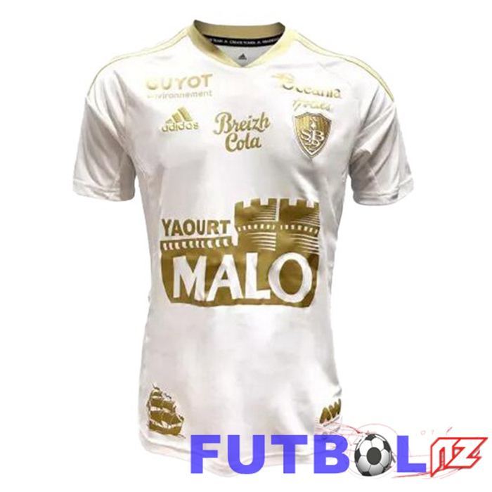 Camiseta Stade Brestois Segunda Blanco 22/23
