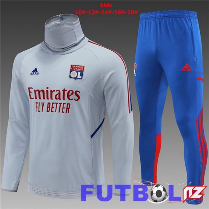 Chandal Futbol Lyon OL Cuello Alto Niño Gris 22/23