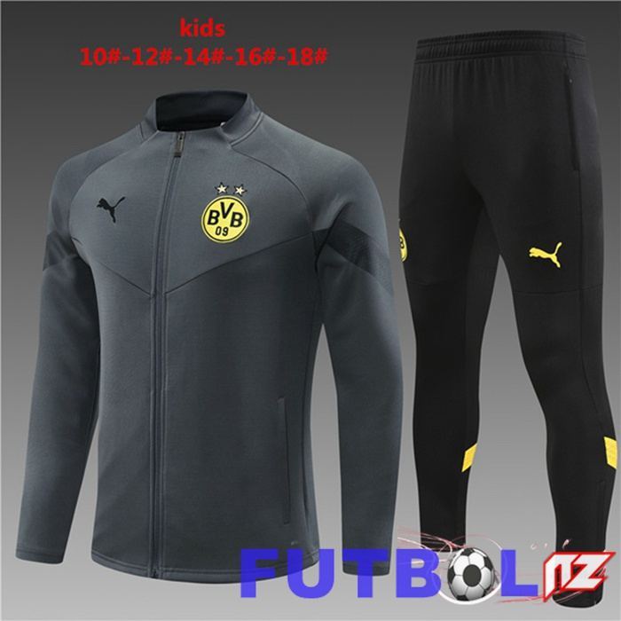 Chandal Equipos De Futbol - Chaqueta Dortmund BVB Niño Gris 22/23