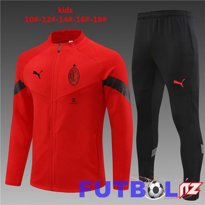 Chandal Equipos De Futbol - Chaqueta AC Milan Niño Rojo 22/23