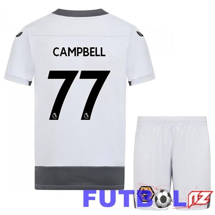 Camiseta Wolves (CAMPBELL 77) Niño Tercera Blanco Gris 22/23