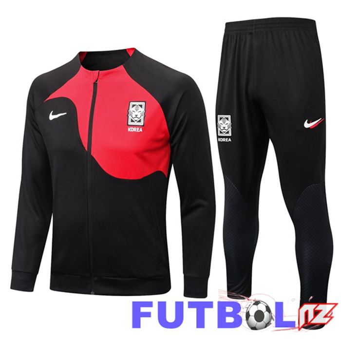 Chandal Equipos De Futbol - Chaqueta Corea Negro Rojo 22/23