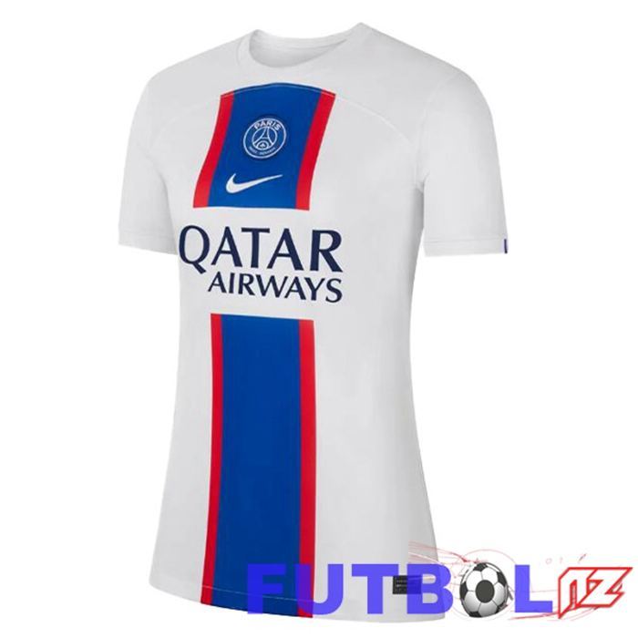 Camiseta Paris PSG Mujer Tercera Blanco 22/23