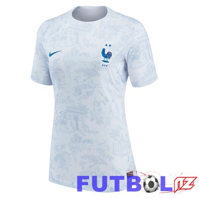 Camiseta Francia Mujer Segunda Blanco Copa del mundo 2022
