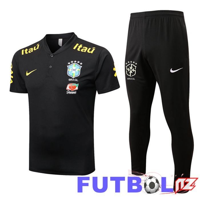 Camiseta Polo Brasil + Pantalones Negro 2022/2023
