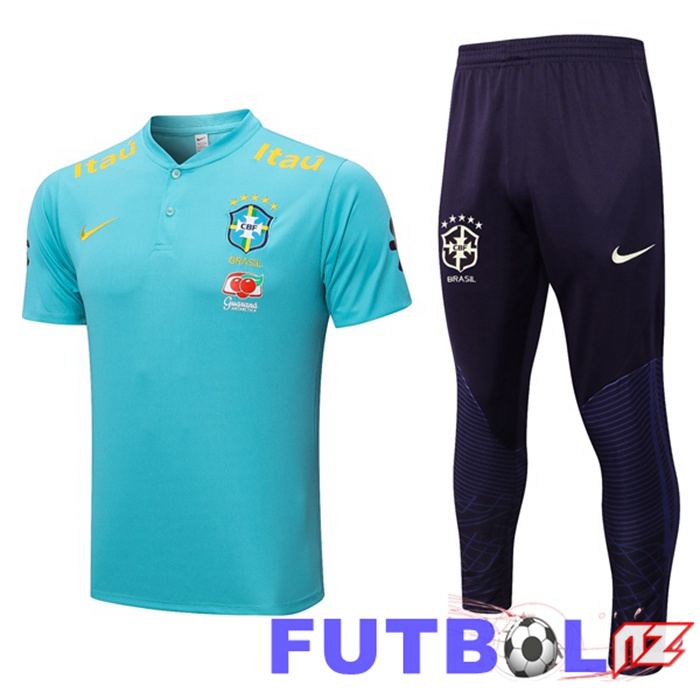 Camiseta Polo Brasil + Pantalones Azul 2022/2023