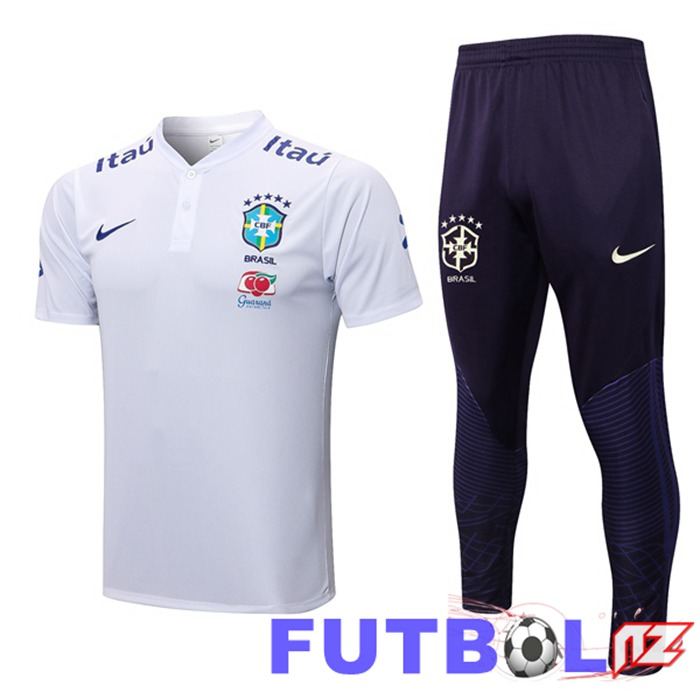 Camiseta Polo Brasil + Pantalones Blanco 2022/2023