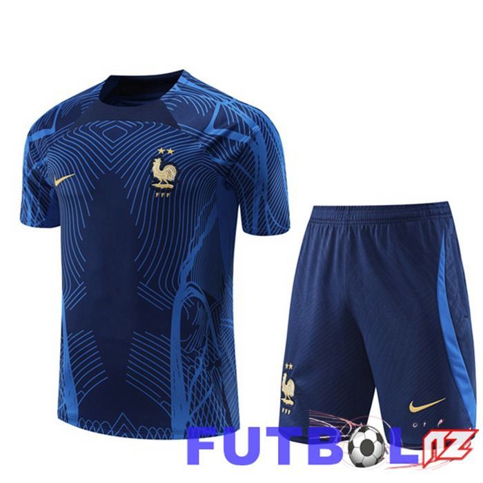 Camiseta Entrenamiento Francia + Cortos Azul 2022/2023