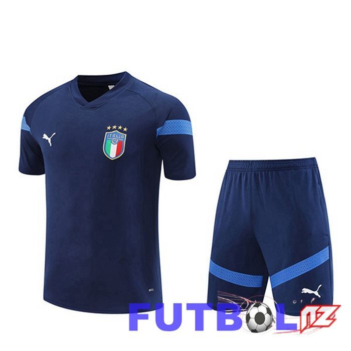 Camiseta Entrenamiento Italia + Cortos Azul Real 2022/2023