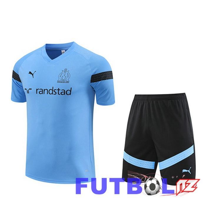 Camiseta Entrenamiento Marsella + Cortos Azul 2022/2023