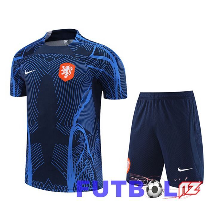 Camiseta Entrenamiento Países Bajos + Cortos Azul Real 2022/2023