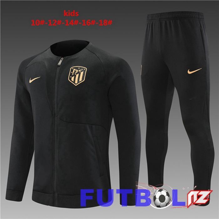 Chandal Equipos De Futbol - Chaqueta Atletico Madrid Ninos Negro 2022/2023