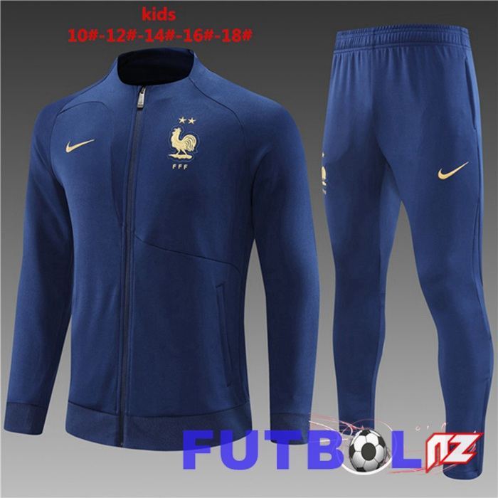 Chandal Equipos De Futbol - Chaqueta Francia Ninos Azul Real 2022/2023