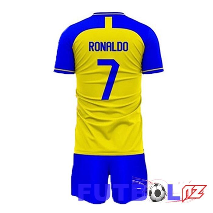 Camisetas De Futbol Al-Nassr FC (RONALDO 7) Ninos Primera Amarillo 2022/2023