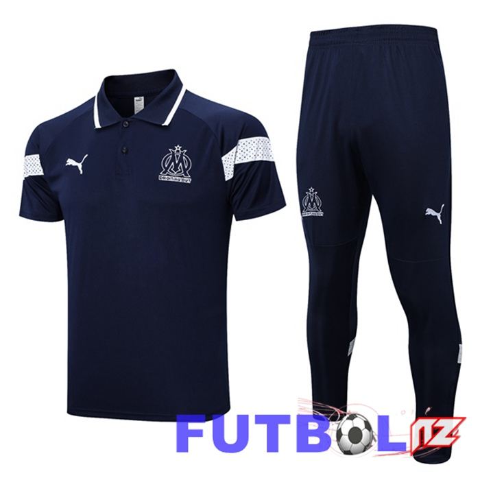 Camiseta Polo Marsella OM + Pantalones Azul Real 2023/2024