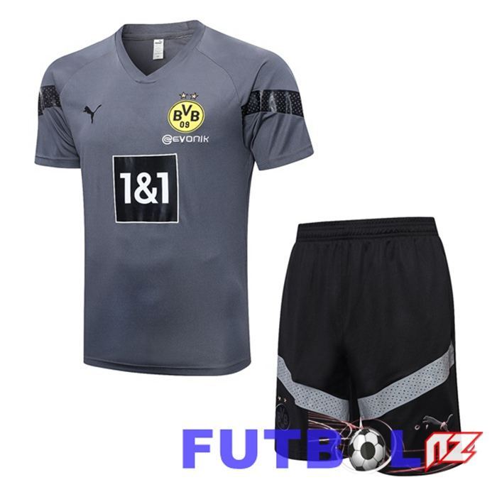 Camiseta Entrenamiento Dortmund BVB + Cortos Gris 2023/2024