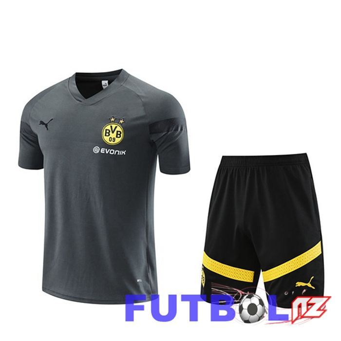 Camiseta Entrenamiento Dortmund BVB + Cortos Gris 2023/2024