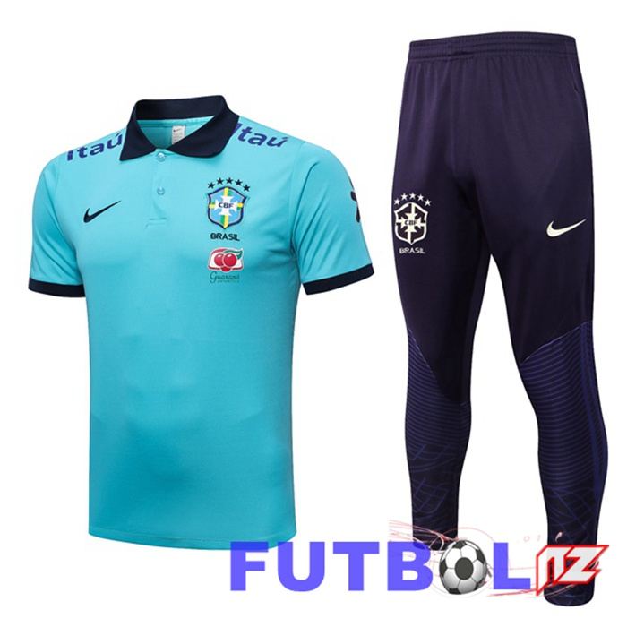 Camiseta Polo Brasil + Pantalones Azul 2023/2024