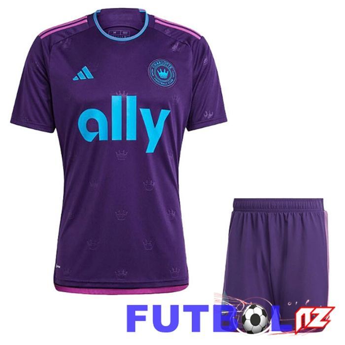 Camisetas De Futbol Charlotte FC Ninos Segunda Púrpura 2023/2024