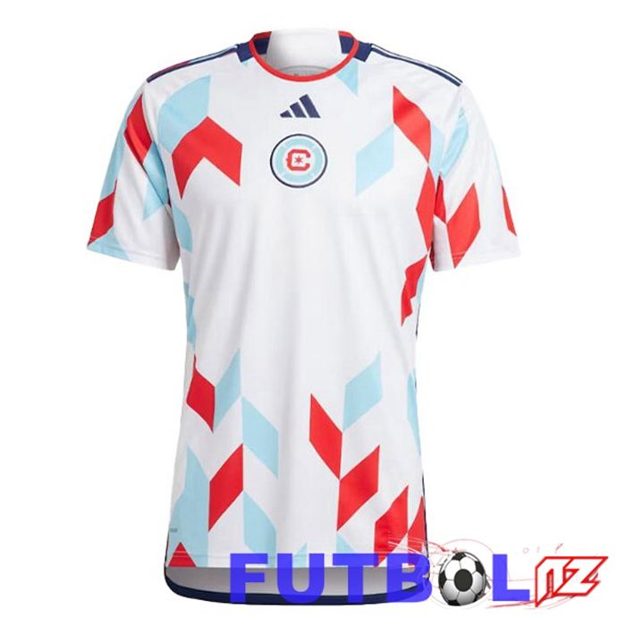 Camisetas De Futbol Chicago Fire FC Segunda Blanco 2023/2024 Camisetas De Futbol Chicago Fire FC Segunda Blanco 2023/2024