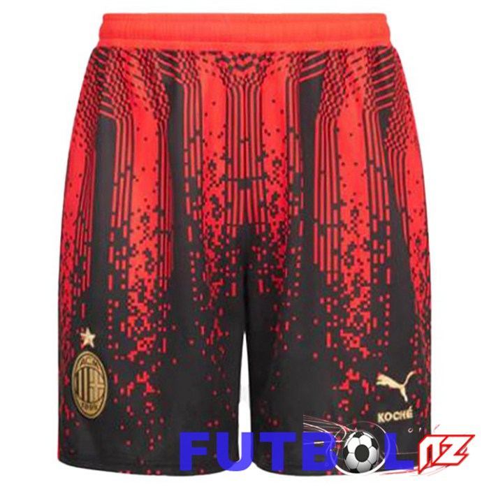 Cortos De Futbol AC Milan Cuarta Rojo Negro 2022/2023