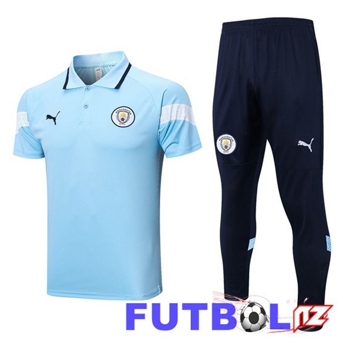 Camiseta Polo Manchester City + Pantalones Azul 2023/2024