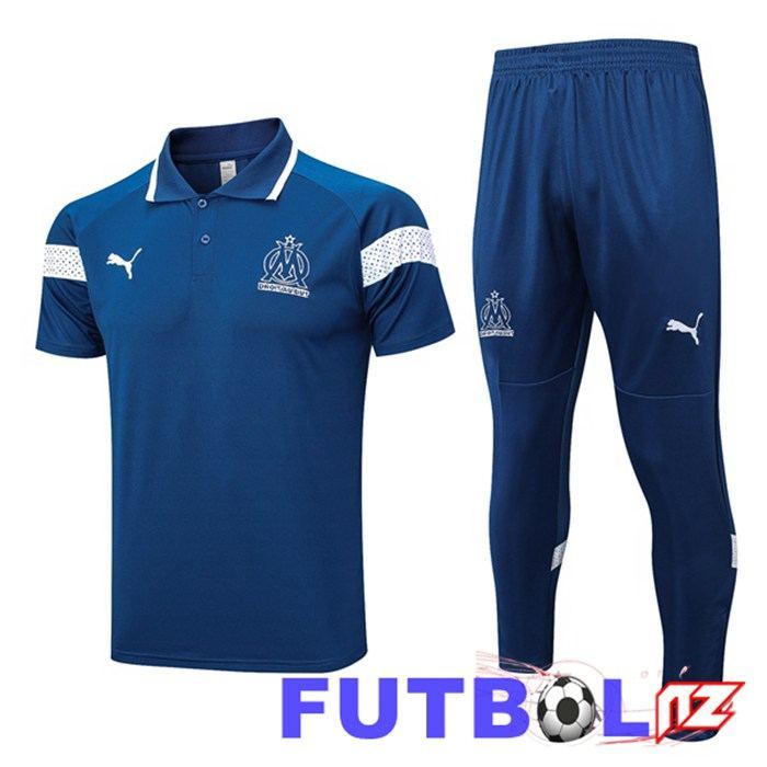 Camiseta Polo Marsella OM + Pantalones Azul 2023/2024