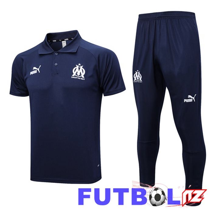 Camiseta Polo Marsella OM + Pantalones Azul Real 2023/2024