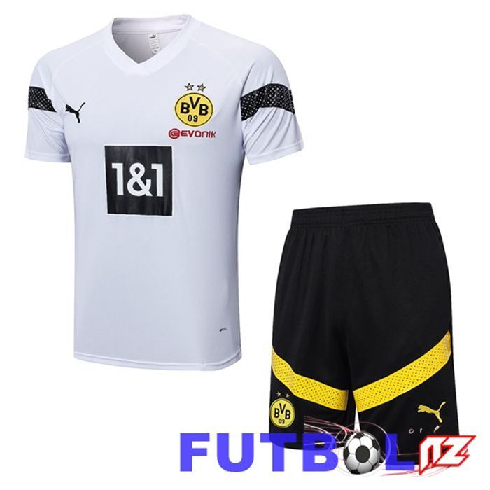 Camiseta Entrenamiento Dortmund BVB + Cortos Blanco 2023/2024