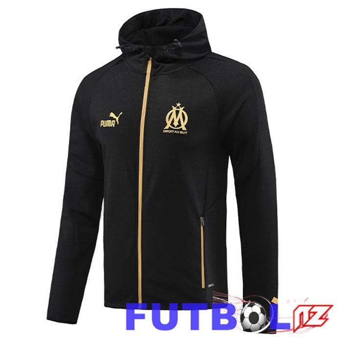Chaqueta Con Capucha Marsella OM Negro 2023/2024