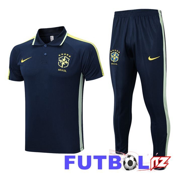 Camiseta Polo Brasil + Pantalones Azul Real 2023/2024