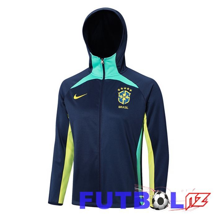 Chaqueta Con Capucha Brasil Azul Real 2023/2024