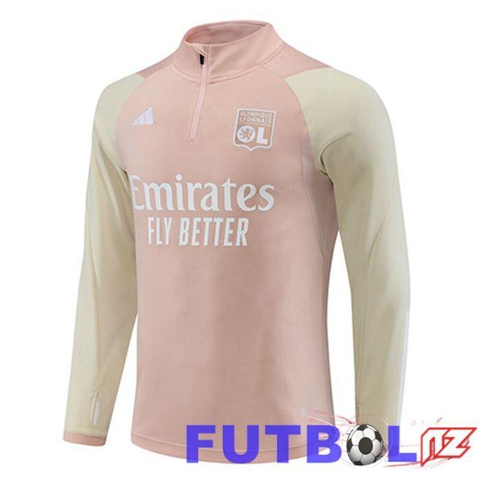 Sudadera De Entrenamiento Lyon OL Rosado 2023/2024 Sudadera De Entrenamiento Lyon OL Rosado 2023/2024